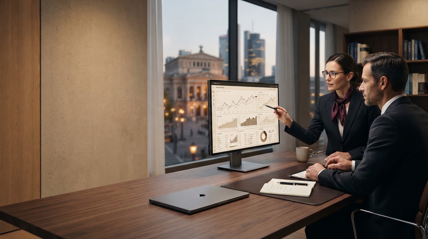 Verklaris Invest Visualisierung einer KI-gestützten Datenanalyse für Kapitalanlagen